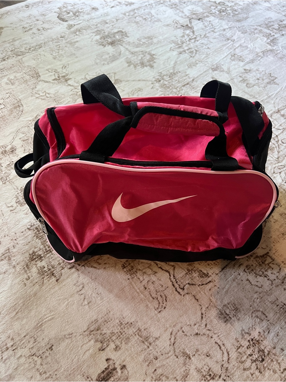 Nike Pink and Black Womens Duffle Bag